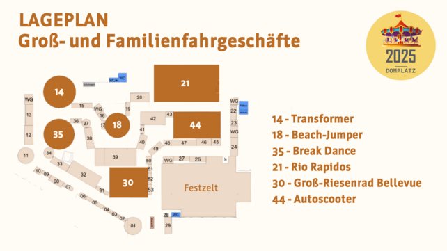 Lageplan Groß- und Familienfahrgeschäfte